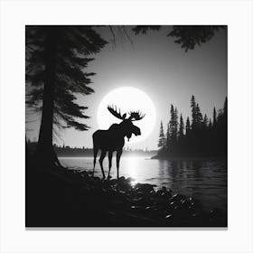 Moose In The Woods Canvas Print