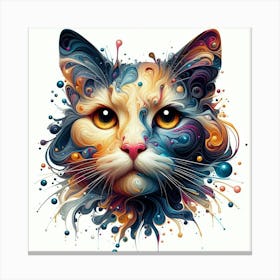 Abstract Cat Painting Canvas Print