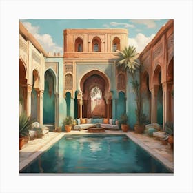 Mediterranean Pool 1 Canvas Print