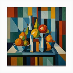 Fruit In Vases Canvas Print