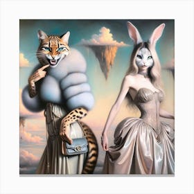 'The Cat And The Woman' Canvas Print