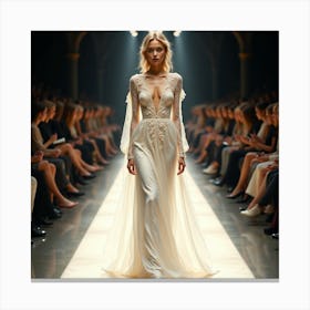 Wedding Dress On The Runway 4 Canvas Print