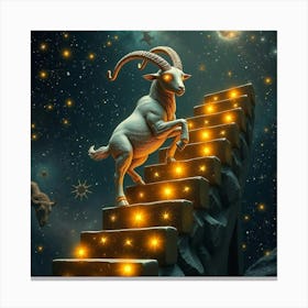 Goat On The Stairs 4 Canvas Print