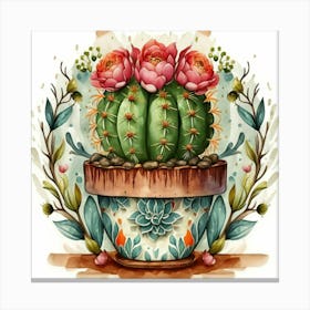 Cactus In A Pot 7 Canvas Print