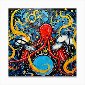 Octopus Drums Canvas Print