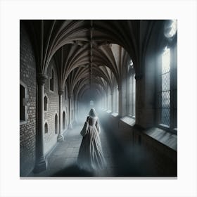 Woman In A Dark Hallway Canvas Print