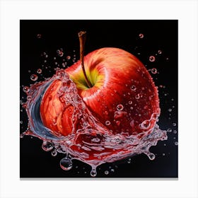 Splashing Apple Canvas Print