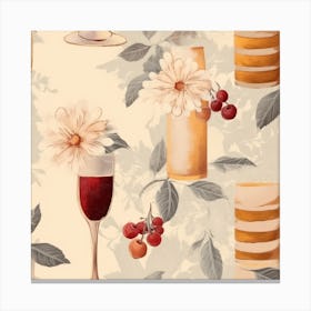 Wine And Cake Canvas Print