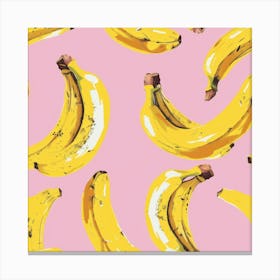 Bananas On Pink Background 4 Canvas Print