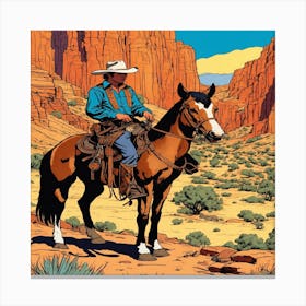 Cowboy In The Desert 1 Canvas Print