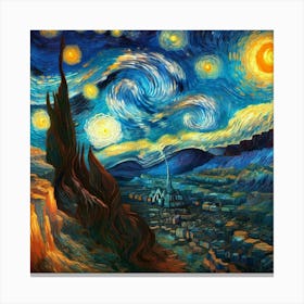 Van Gogh Painted A Starry Night Over The Grand Canyon 1 Canvas Print