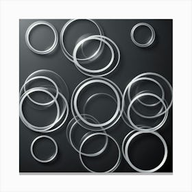 Glass Rings On A Black Background Canvas Print