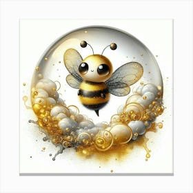Bee Bubble Canvas Print