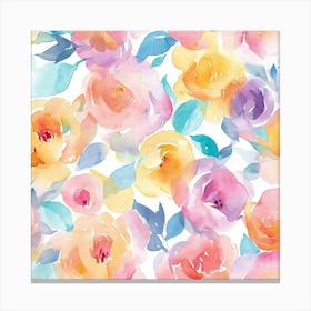 Watercolor Roses Canvas Print