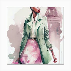 Paris Fashion Illustration Canvas Print