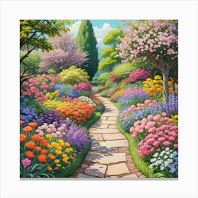 Into The Garden Ai Art Wall Art Design Illustration (12) Canvas Print