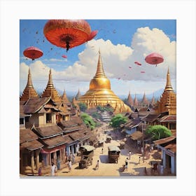 Myanmar City 1 Canvas Print