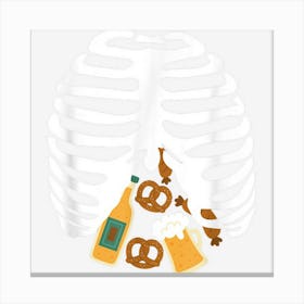 Oktoberfest Rib Cage Skeleton Funny Oktoberfest Gear Canvas Print