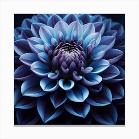 Blue Dahlia Flower Canvas Print