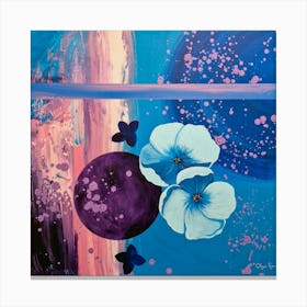 Abstract Blue Flowers Canvas Print