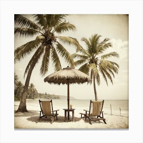 Two Chairs On The Beach Canvas Print