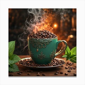 Coffee Cup With Steam 4 Canvas Print