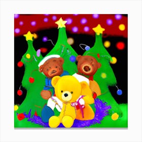 Gay Christmas Teddy Bears 004 1 Canvas Print