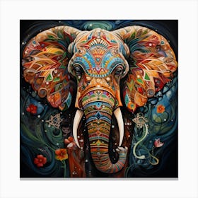 Elephant Series Artjuice By Csaba Fikker 043 Canvas Print