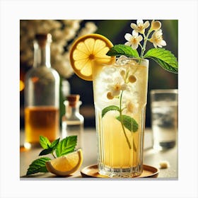 A Beautifully Presented Jasmine And Ouzo Cooler, S Canvas Print