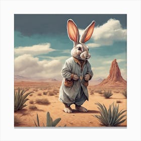 Rabbit In The Desert Canvas Print