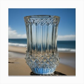 Vaso De Cristal A Orillas Del Mar Canvas Print