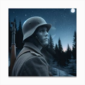 Soul of lonely Finnish soldier Canvas Print