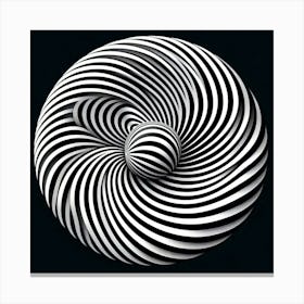 Black And White Spiral Canvas Print