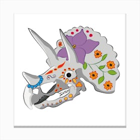 Dia de Los Muertos Triceratop Canvas Print