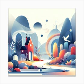 Landscape Illustration 1 Canvas Print