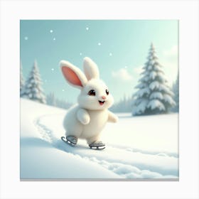 Flux Dev A Joyful Rabbit With Soft Fluffy White Fur And Bright 1 Canvas Print