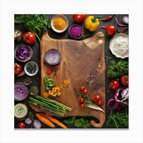 Vegetables On A Cutting Board Canvas Print