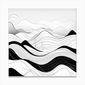 Black And White Abstract Painting Canvas Print