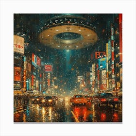 Aliens Over New York City Canvas Print