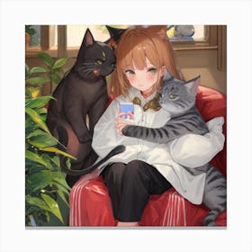 Cat Girl Canvas Print