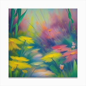 Daisies In The Garden Canvas Print