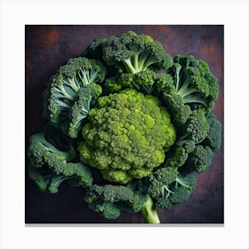 Top View Of Broccoli 1 Canvas Print