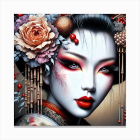 Japan Traditional Geisha Illustration By Ad 70 Canvas Print