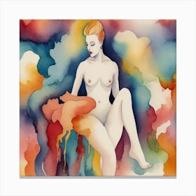 Nude Woman in colors Canvas Print