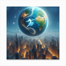 Earth In Space Canvas Print