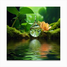 Firefly Intricate, Scene, Drop, Water, Magnified, Ecosystem, Miniature, Tropical, Forest, Frog, Gree (10) Canvas Print