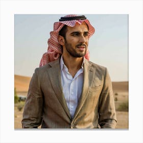 Arab Man In Desert Canvas Print