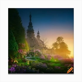 Garden At Sunset Canvas Print