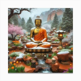 Buddha in Spring Canvas Print