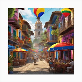 Street Scene In Colombia 1 Canvas Print
